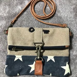 MONA B Upcycled Fold Over Crossbody bag / purse